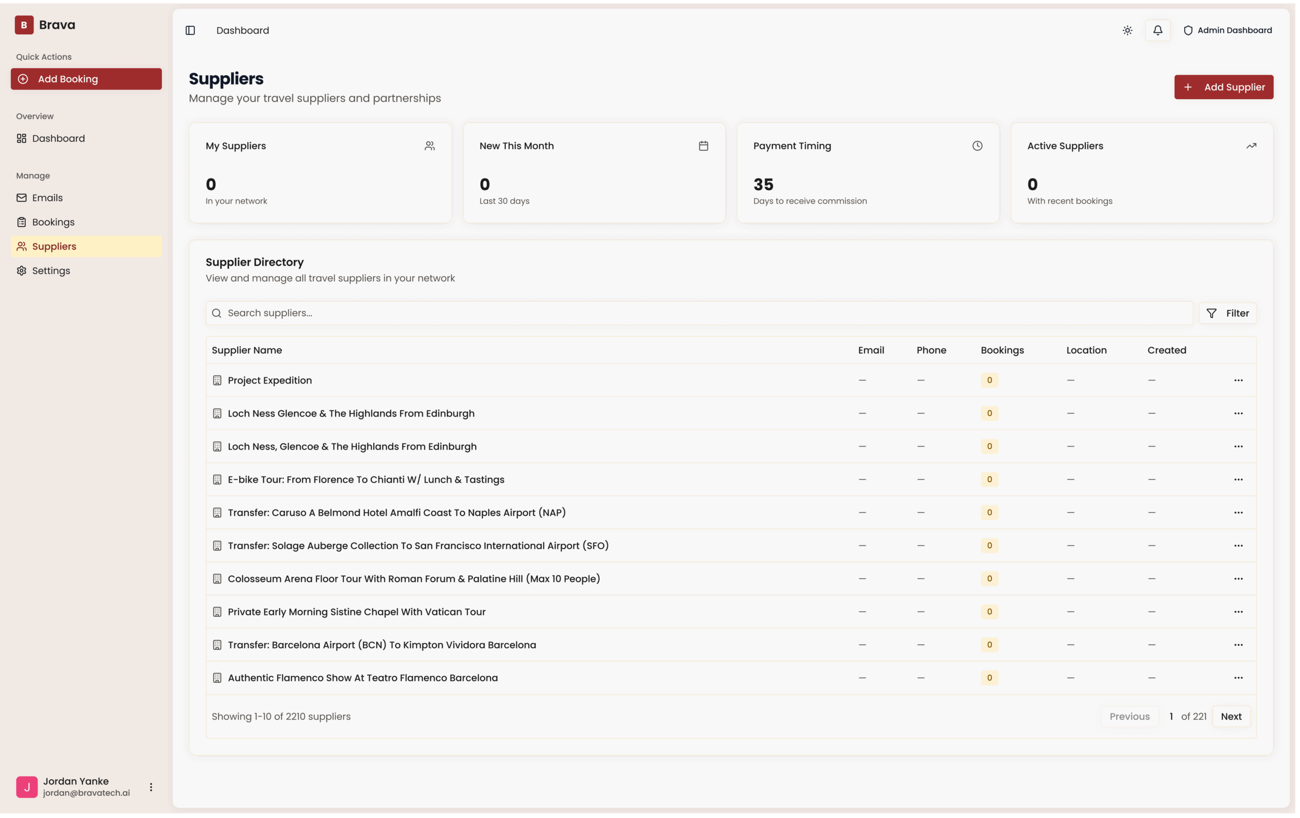 Brava App _ Suppliers